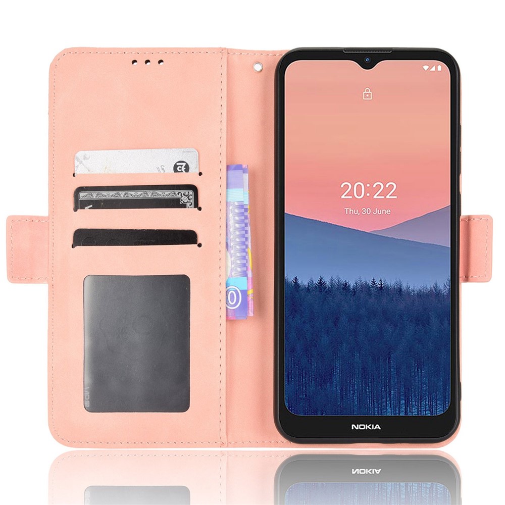 For Nokia C21 4G Full Body Protection Anti-fall PU Leather Case Wallet Stand Phone Shell with Multiple Card Slots - Pink-3