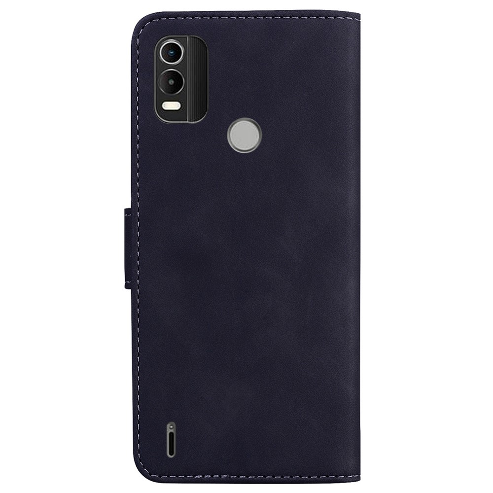 For Nokia C21 Plus Solid Color Shockproof Phone Case PU Leather Anti-scratch Protective Cover with Wallet Stand - Black-7