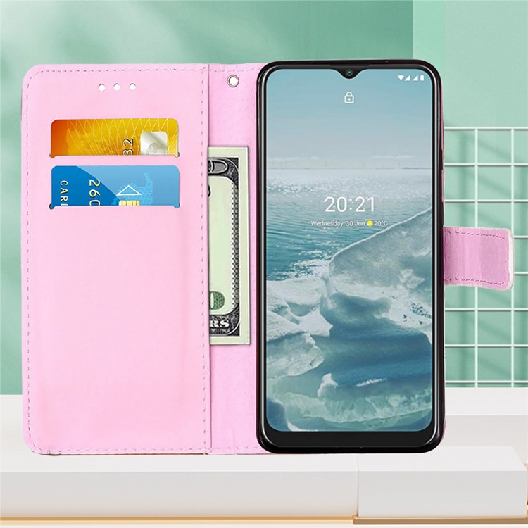YB Pattern Printing Leather Series-4 for Nokia G20/G10 PU Leather Wallet Stand Case Full Protection Phone Cover with Strap - Baby Panda-2