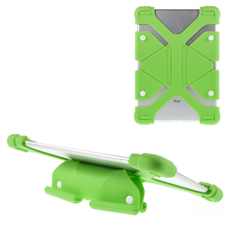 Universal Butterfly Kickstand Silicone Case Cover for iPad Air 2 / Samsung Galaxy Note 10.1 Etc - Green-1