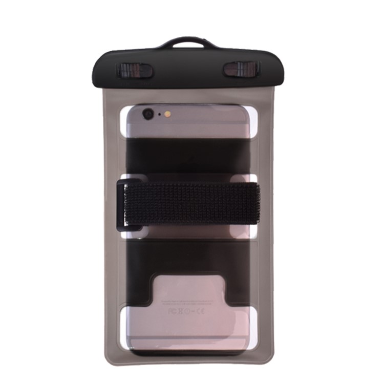 LEEHUR 2Pcs/Set Couple 30M Underwater Waterproof Bags for iPhone 7 Plus etc, Size: 195 x 106mm - Black + Grey-2