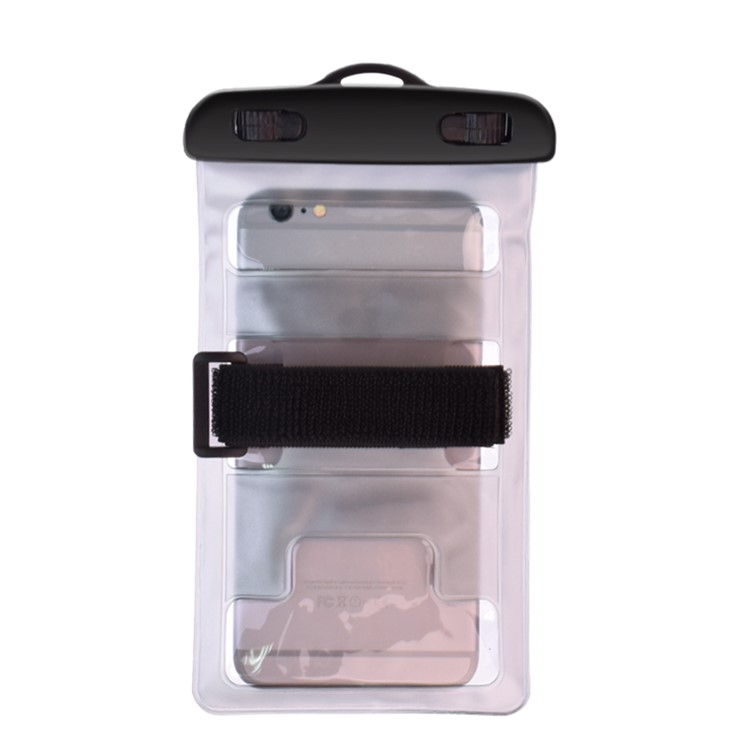 LEEHUR 2Pcs/Set Couple 30M Underwater Waterproof Bags for iPhone 7 Plus etc, Size: 195 x 106mm - Black + Grey-3