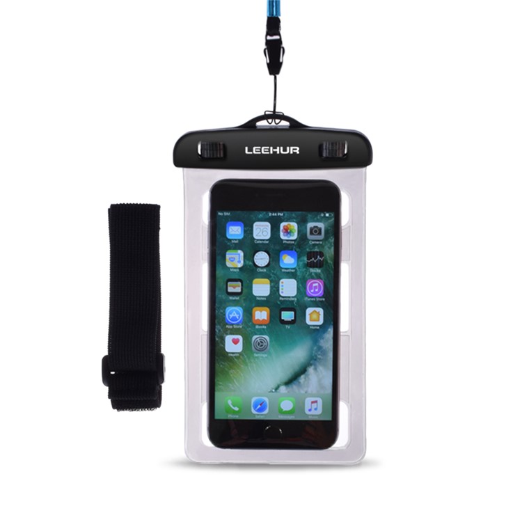 LEEHUR 2Pcs/Set Couple 30M Underwater Waterproof Bags for iPhone 7 Plus etc, Size: 195 x 106mm - Black + Grey-5