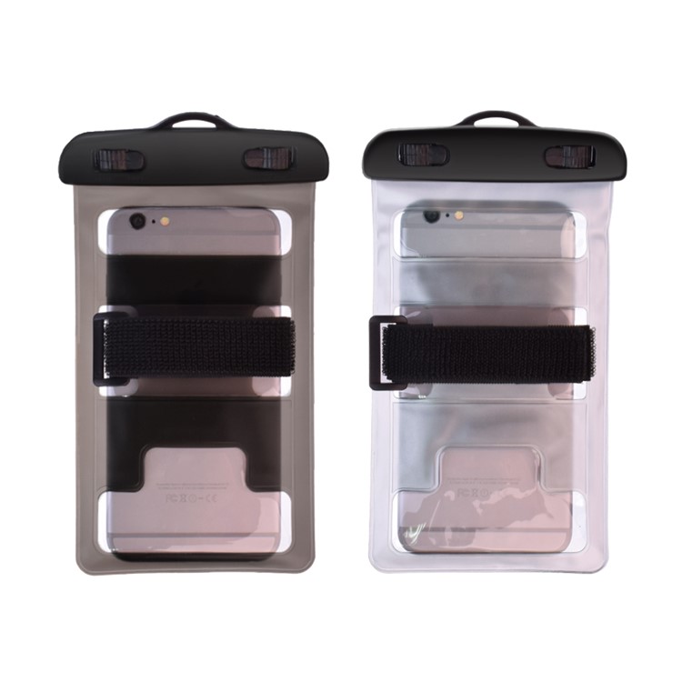 LEEHUR 2Pcs/Set Couple 30M Underwater Waterproof Bags for iPhone 7 Plus etc, Size: 195 x 106mm - Black + Grey-6