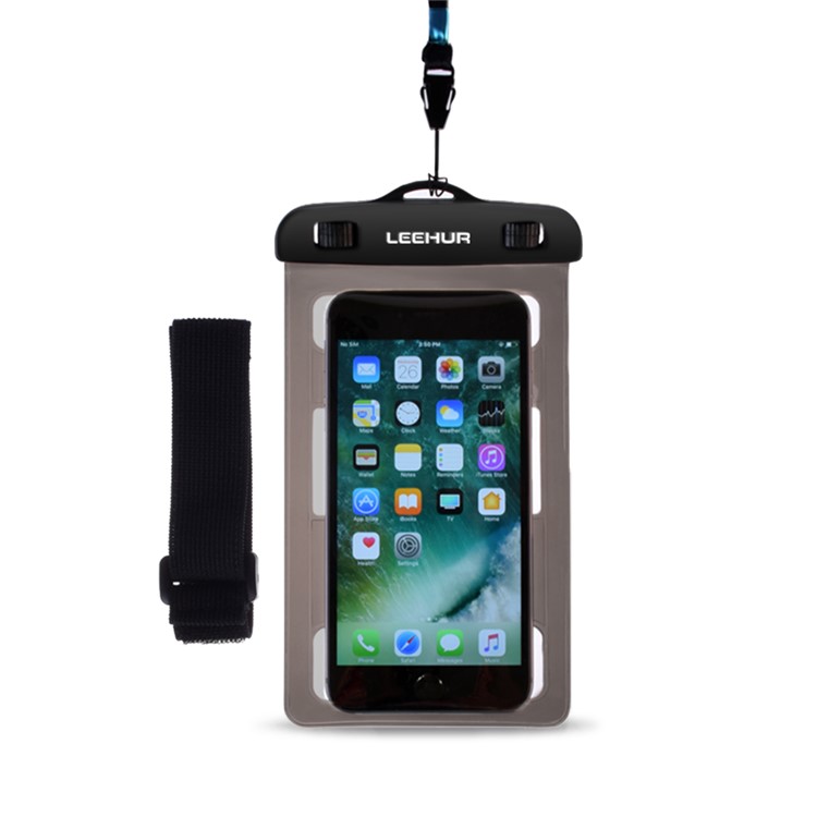 LEEHUR 2Pcs/Set Couple 30M Underwater Waterproof Bags for iPhone 7 Plus etc, Size: 195 x 106mm - Black + Grey-7