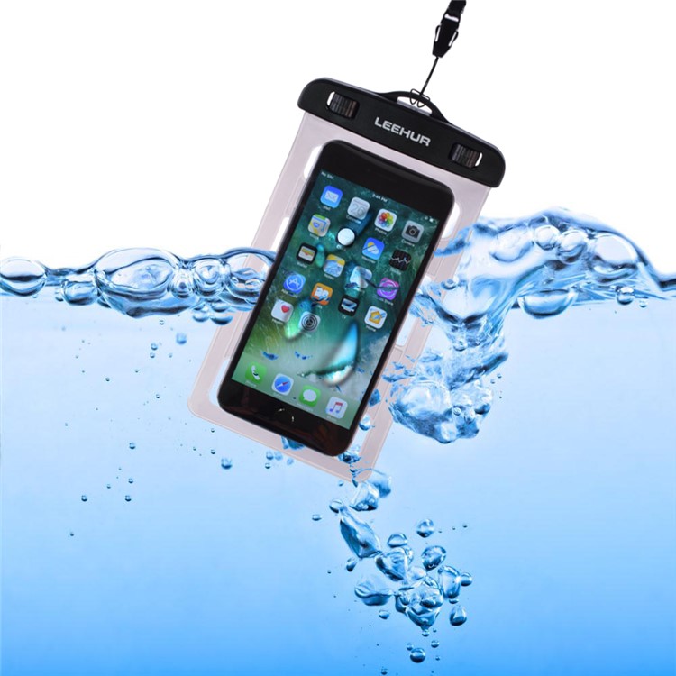 LEEHUR 2Pcs/Set Couple 30M Underwater Waterproof Bags for iPhone 7 Plus etc, Size: 195 x 106mm - Black + Grey-9