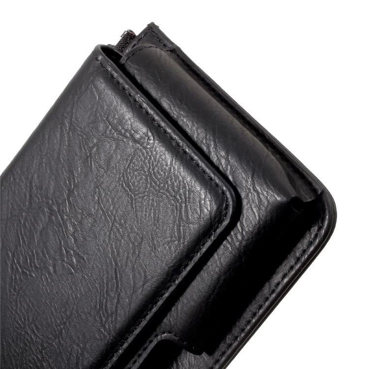 Universal Leather Waist Bag Pouch with Zipper Pocket for iPhone 7 Plus, Size: 159 x 80 x 1.2cm - Black-9
