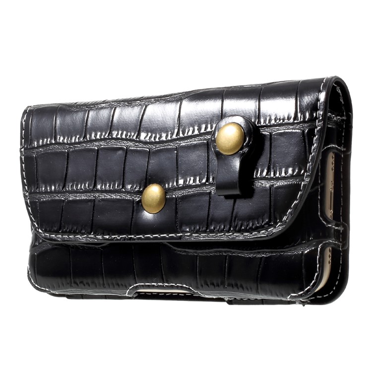 Crocodile Texture Universal Belt Clip PU Leather Holster Pouch for Samsung Galaxy S7 / iPhone 7 - Black-3