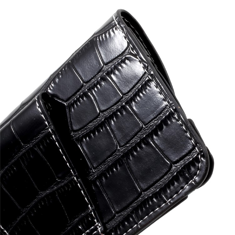 Crocodile Texture Universal Belt Clip PU Leather Holster Pouch for Samsung Galaxy S7 / iPhone 7 - Black-8