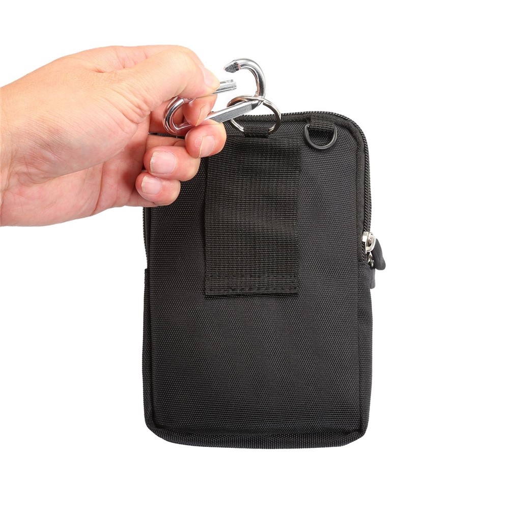 6.4 Inch Outdoor Tactical Molle Pouch Waist Pack Utility Gadget Bag with Cell Phone Holster - Black-10