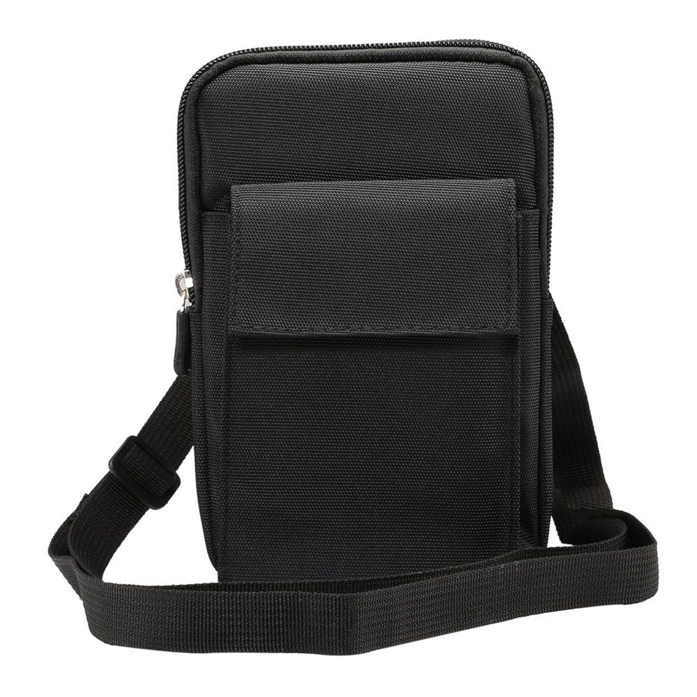 6.4 Inch Outdoor Tactical Molle Pouch Waist Pack Utility Gadget Bag with Cell Phone Holster - Black-6