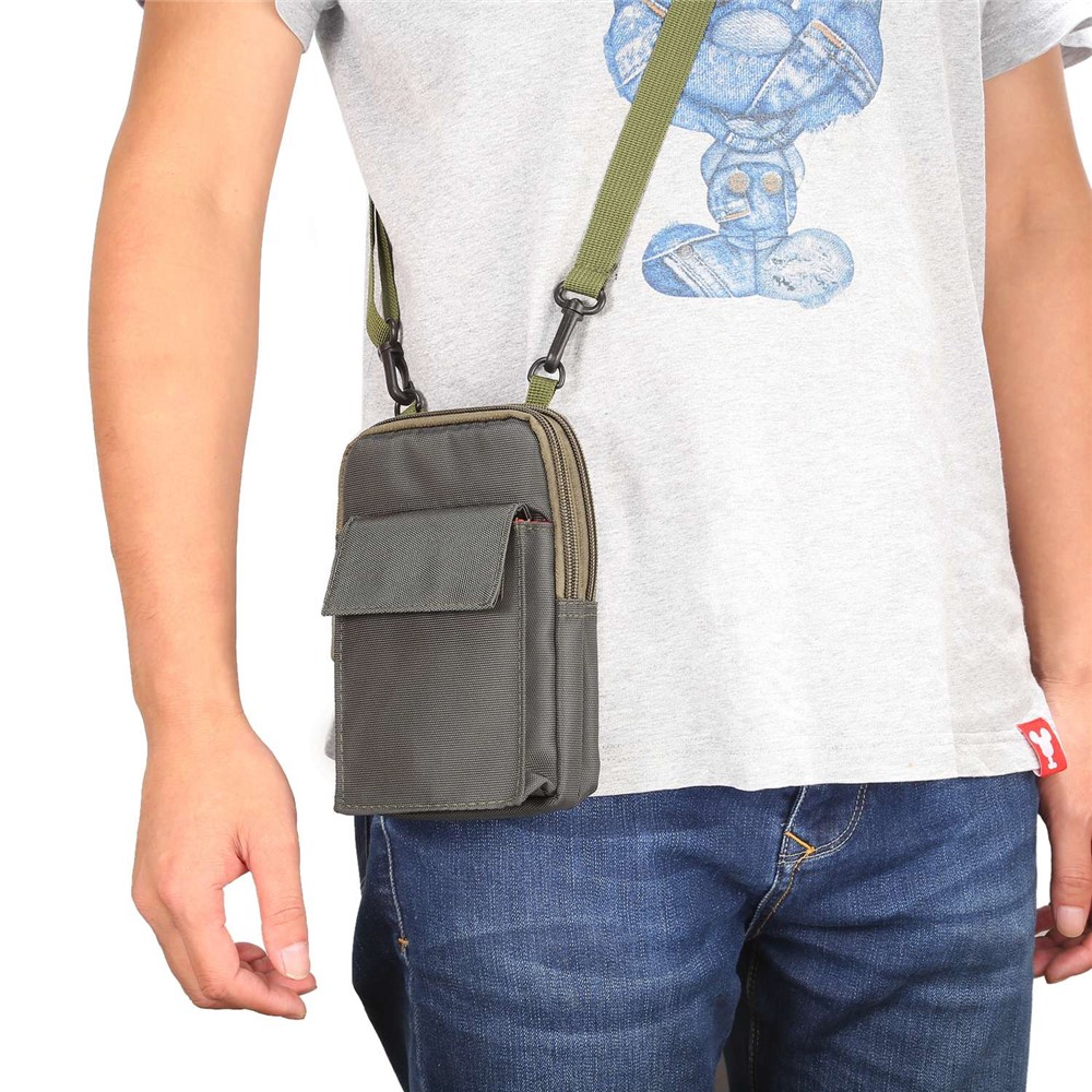 6,4 Zoll Outdoor-Tactical Molle Beutel Hüfttasche Dienstprogramm Gadget Shell Mit Handy-Holster - Armeegrün-13