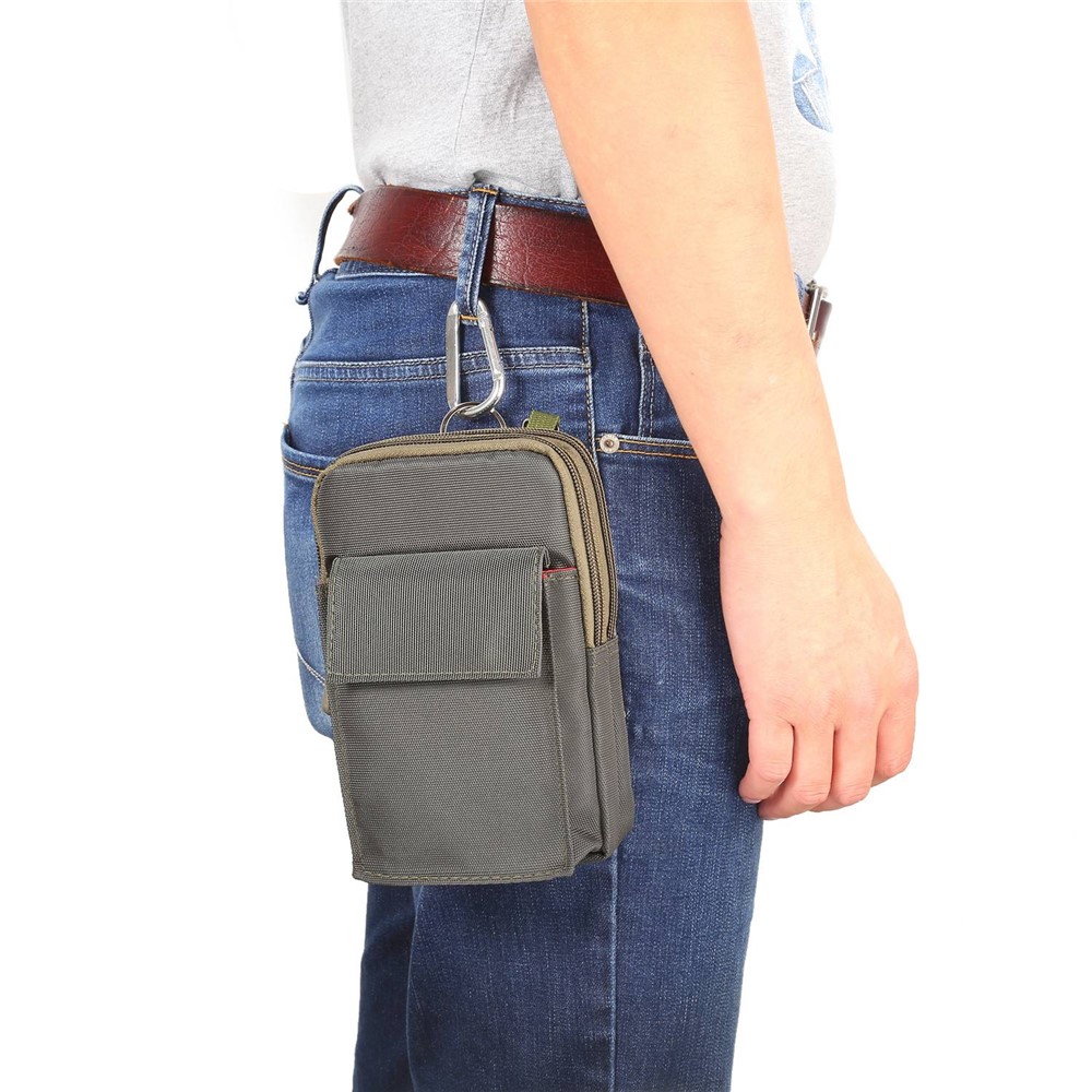 6,4 Zoll Outdoor-Tactical Molle Beutel Hüfttasche Dienstprogramm Gadget Shell Mit Handy-Holster - Armeegrün-14
