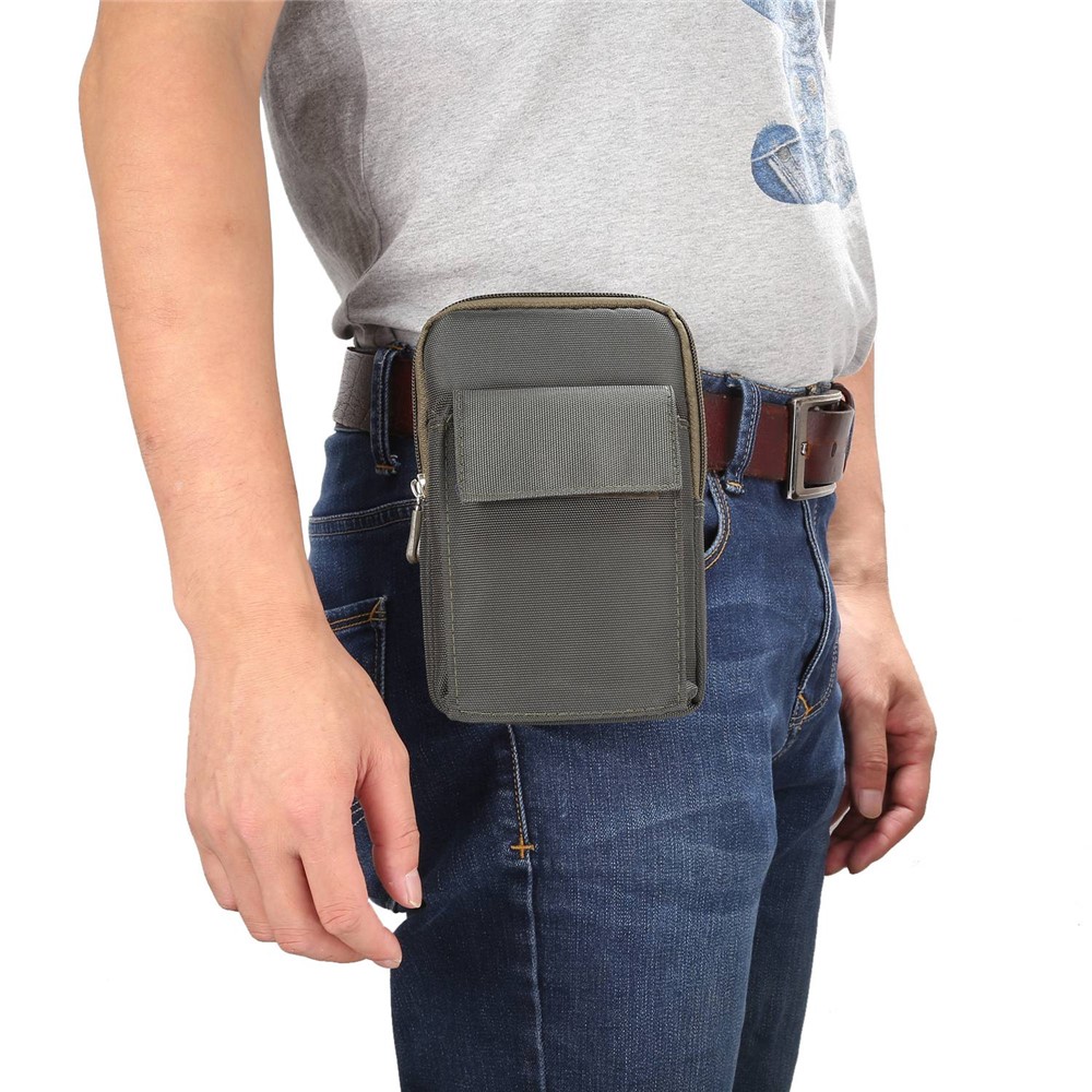 6,4 Zoll Outdoor-Tactical Molle Beutel Hüfttasche Dienstprogramm Gadget Shell Mit Handy-Holster - Armeegrün-15