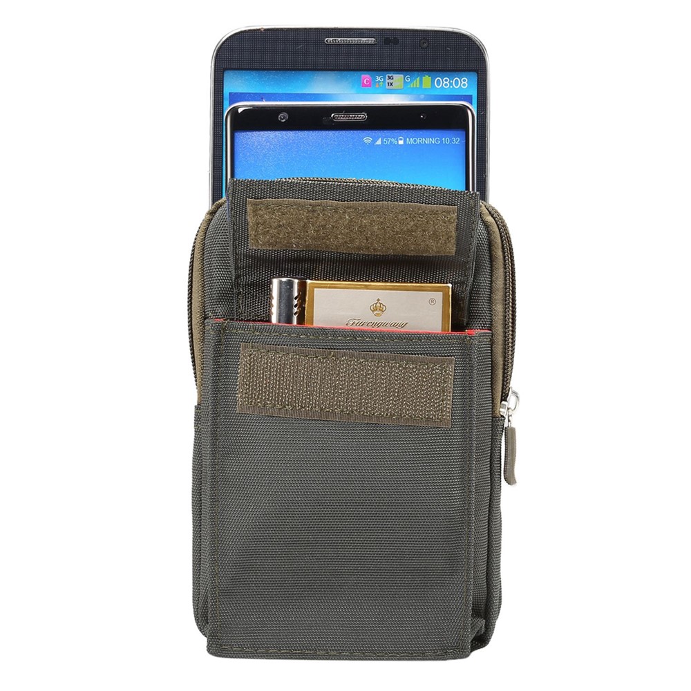 6,4 Zoll Outdoor-Tactical Molle Beutel Hüfttasche Dienstprogramm Gadget Shell Mit Handy-Holster - Armeegrün-5