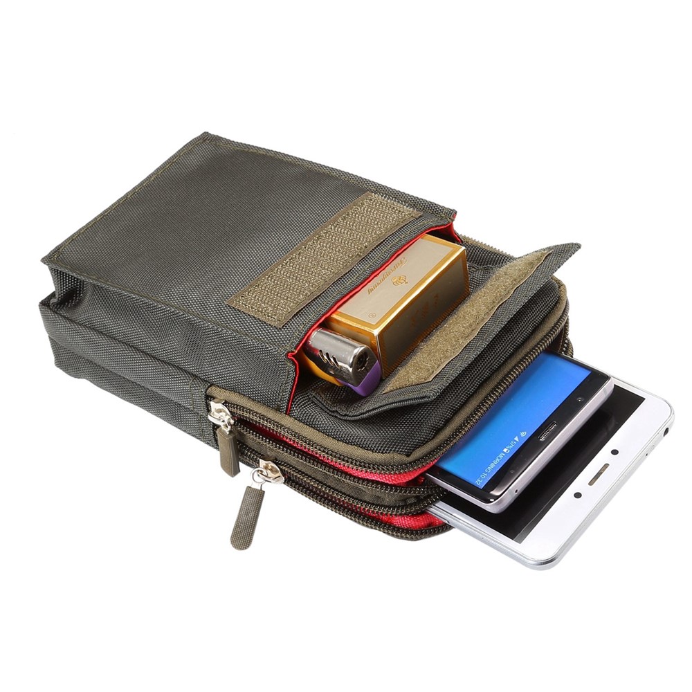 6,4 Zoll Outdoor-Tactical Molle Beutel Hüfttasche Dienstprogramm Gadget Shell Mit Handy-Holster - Armeegrün-8