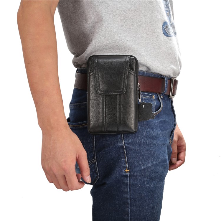 Bolso Vertical Universal De La Bolsa De La Pistolera Del Cuero Genuino Para Samsung S8 / S8 Más, Tamaño: 16.5x10.7x2.0cm - Negro-3