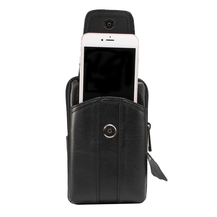 Bolso Vertical Universal De La Bolsa De La Pistolera Del Cuero Genuino Para Samsung S8 / S8 Más, Tamaño: 16.5x10.7x2.0cm - Negro-4