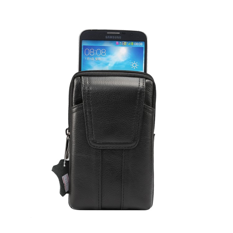 Bolso Vertical Universal De La Bolsa De La Pistolera Del Cuero Genuino Para Samsung S8 / S8 Más, Tamaño: 16.5x10.7x2.0cm - Negro-5