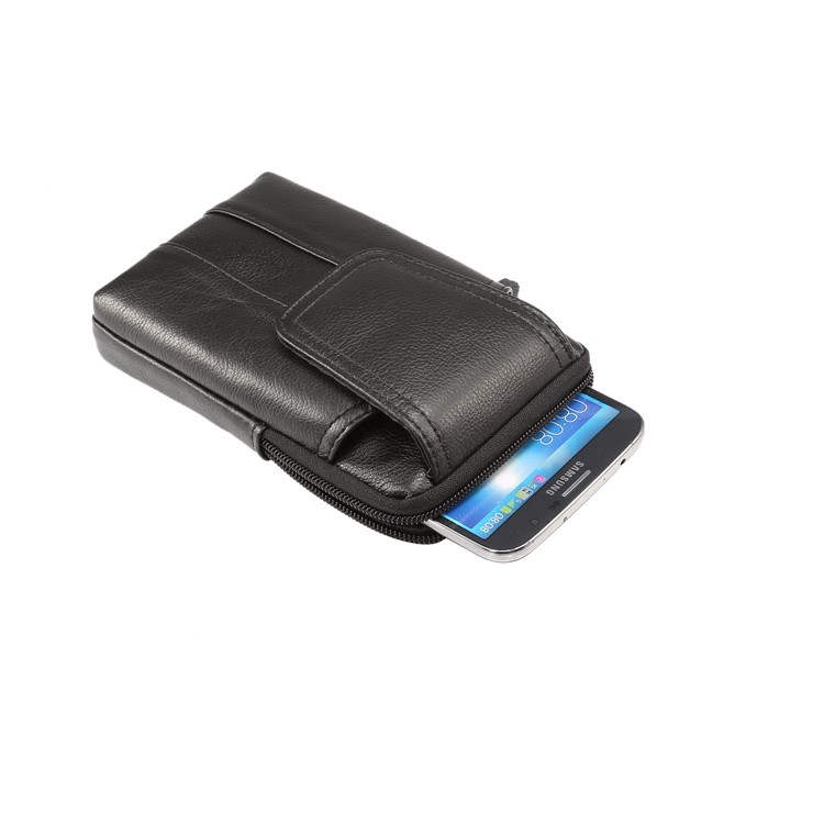 Bolso Vertical Universal De La Bolsa De La Pistolera Del Cuero Genuino Para Samsung S8 / S8 Más, Tamaño: 16.5x10.7x2.0cm - Negro-7