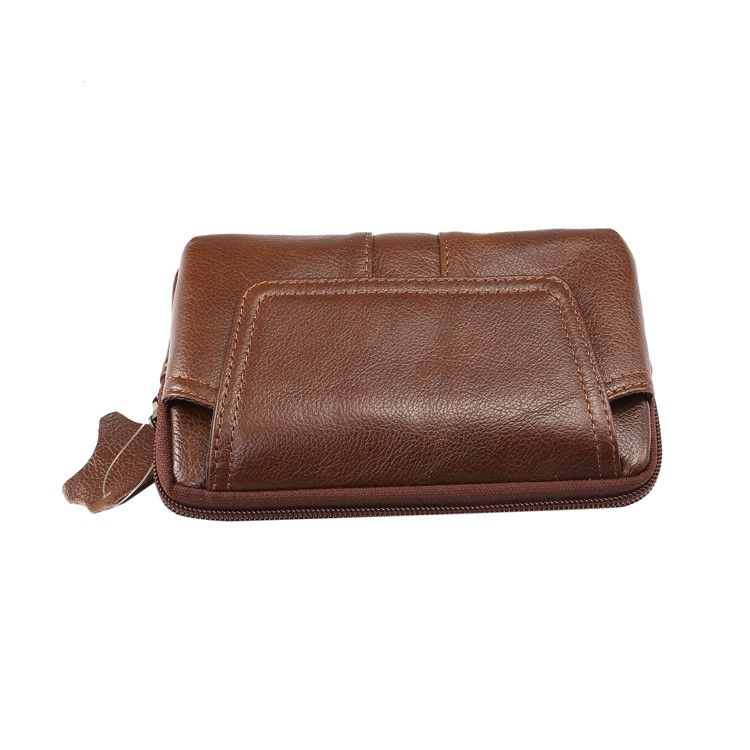 Universal Genuine Leather Wasit Pouch Bag for iPhone 8 Plus/7 Plus, Size: 16x10x2.0cm - Brown-8
