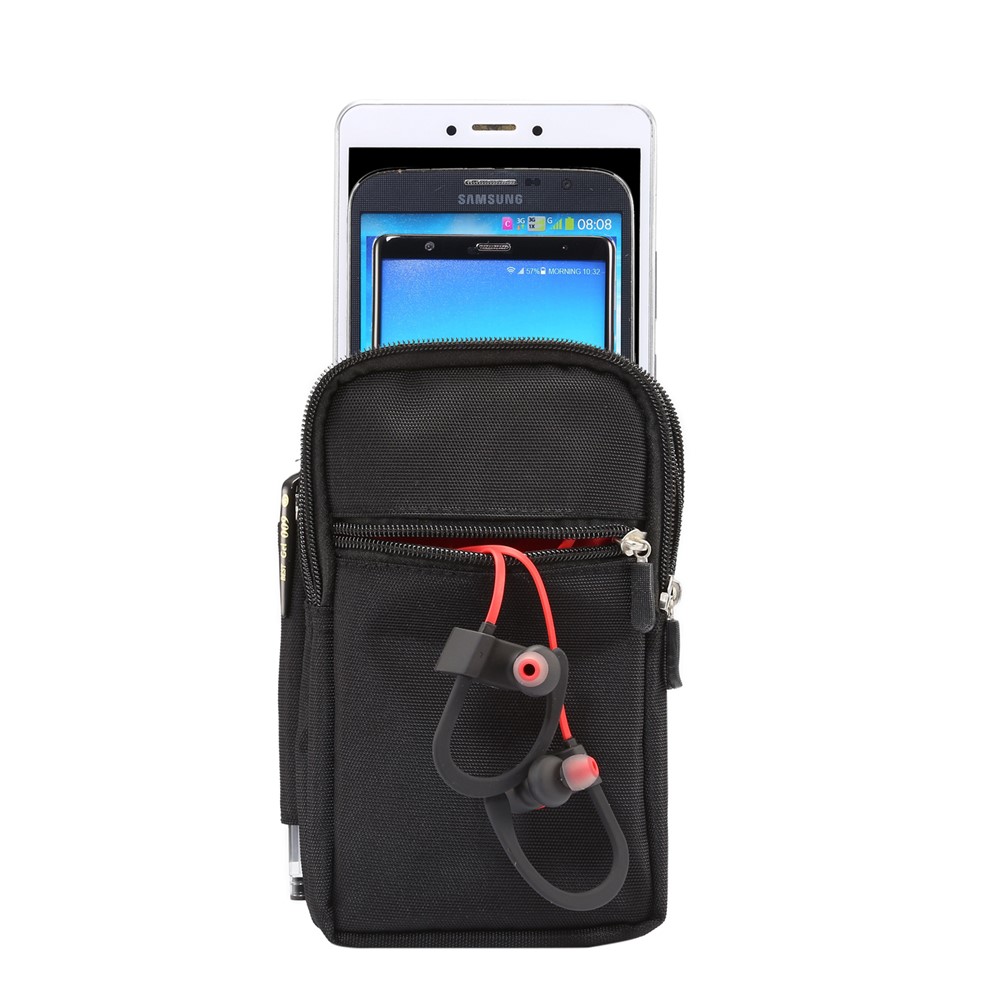 7-Zoll-Outdoor-Tactical Molle Beutel Hüfttasche Dienstprogramm Gadget Tasche Mit Handy-Holster - Schwarz-4