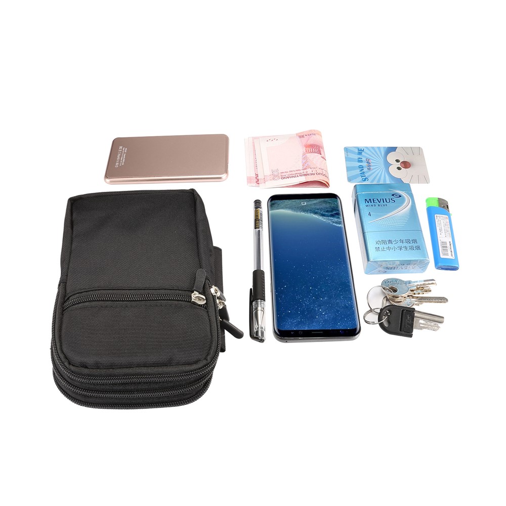 7-Zoll-Outdoor-Tactical Molle Beutel Hüfttasche Dienstprogramm Gadget Tasche Mit Handy-Holster - Schwarz-6