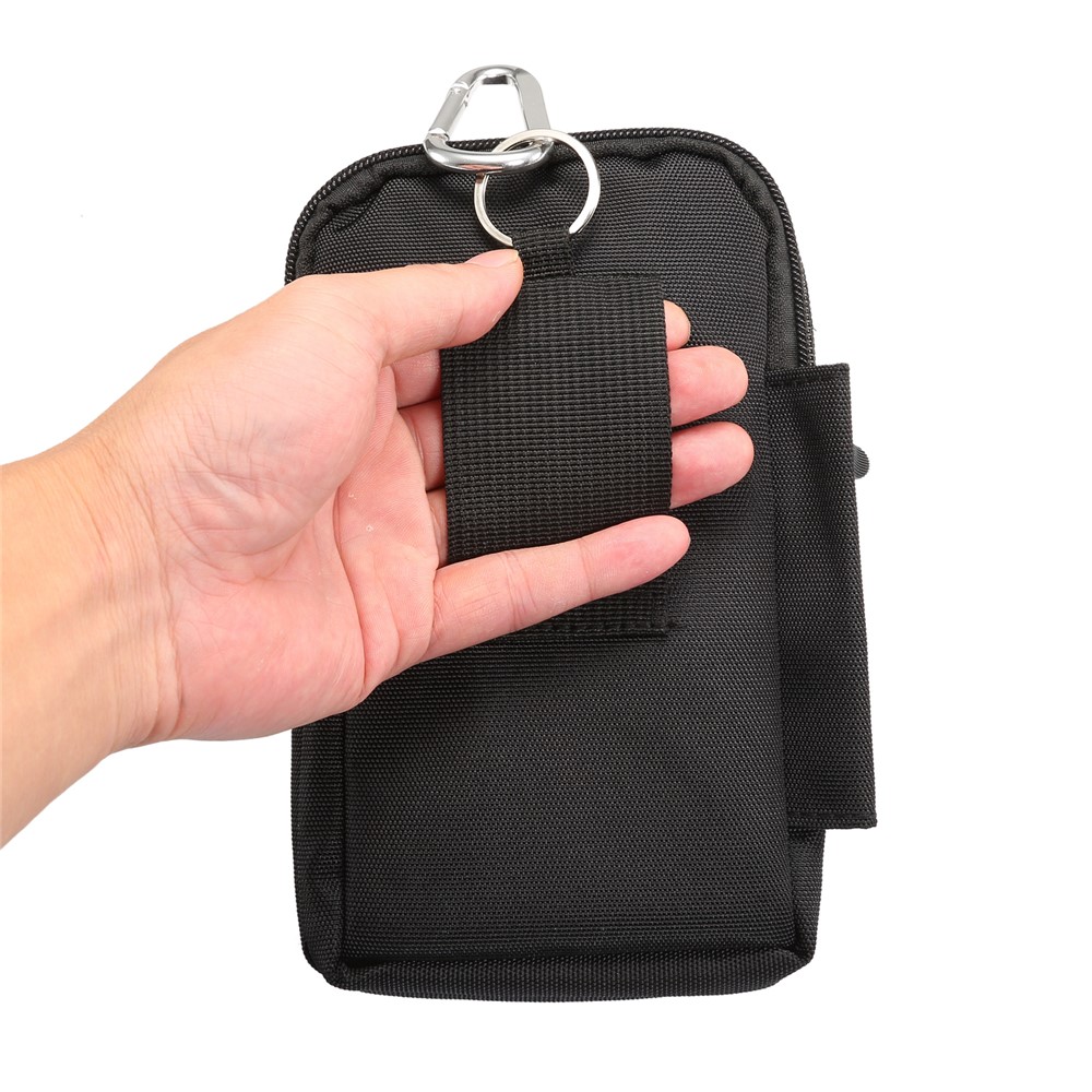 7 Polegadas de Tática ao ar Livre Molle Bolsa de Cintura Utilidade de Utilidade Com Coldre de Telefone Celular - Preto