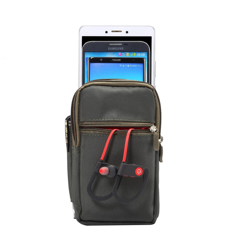 7 pulgadas táctica al aire libre molle bolsa de cintura paquete utilidad gadget caso con funda de teléfono celular - ejército campoverde-4