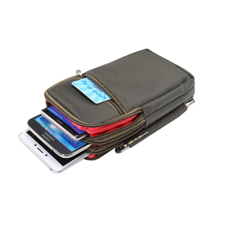 7 pulgadas táctica al aire libre molle bolsa de cintura paquete utilidad gadget caso con funda de teléfono celular - ejército campoverde-5