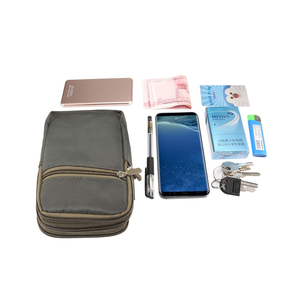 7 pulgadas táctica al aire libre molle bolsa de cintura paquete utilidad gadget caso con funda de teléfono celular - ejército campoverde-6