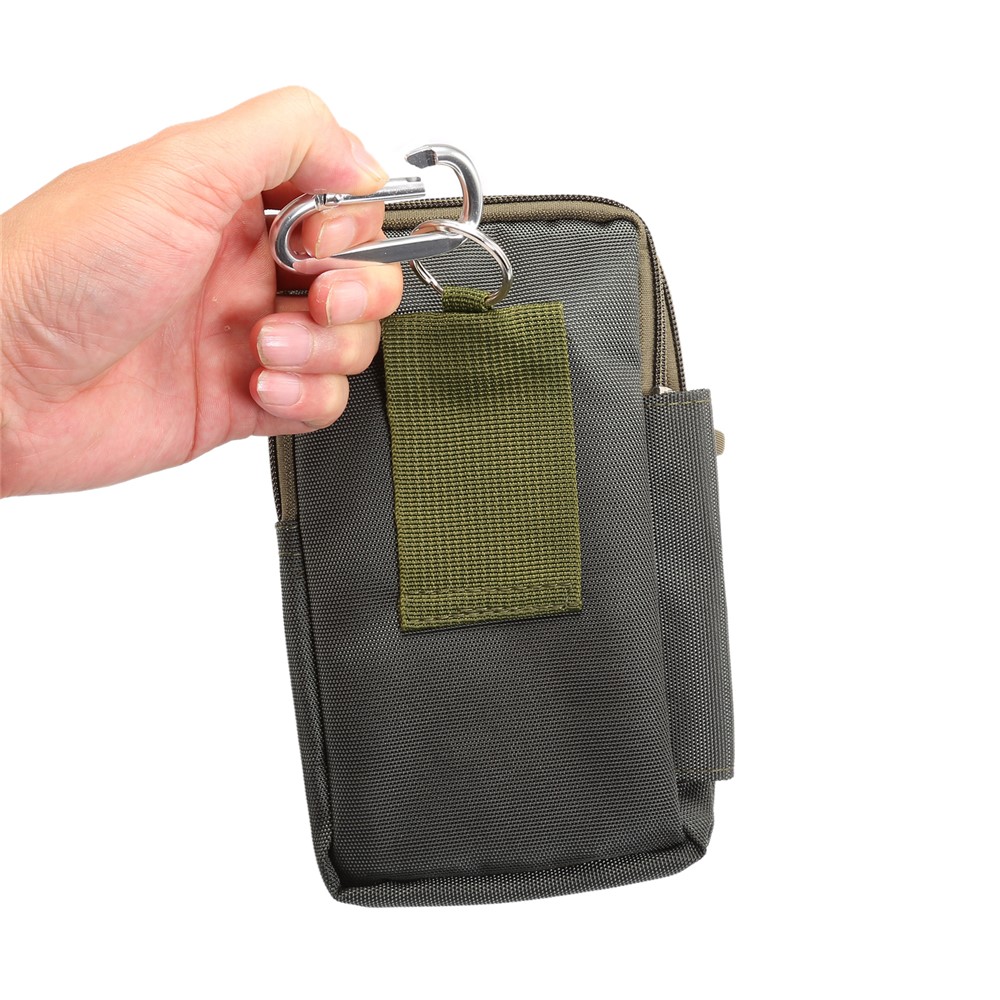 7 pulgadas táctica al aire libre molle bolsa de cintura paquete utilidad gadget caso con funda de teléfono celular - ejército campoverde-7