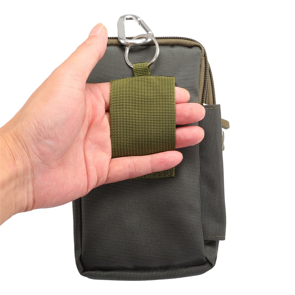 7 pulgadas táctica al aire libre molle bolsa de cintura paquete utilidad gadget caso con funda de teléfono celular - ejército campoverde-8