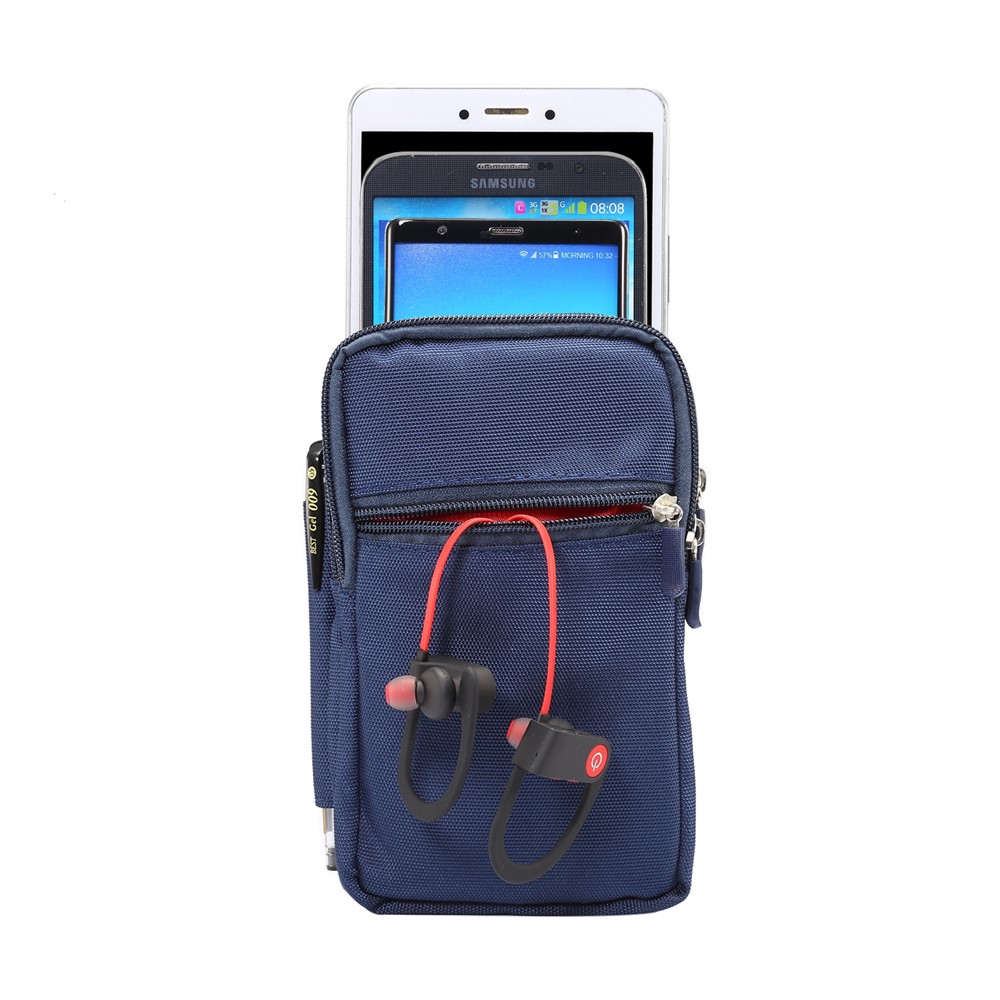 7-Zoll-Outdoor-Tactical Molle Beutel Hüfttasche Dienstprogramm Gadget Tasche Mit Handy-Holster - Dunkelblau-4
