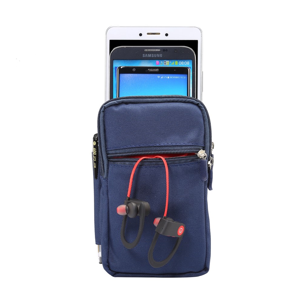 7 Polegadas ao ar Livre Molle Bolsa de Cintura Pacote de Gadgets de Gadget Com Coldre de Telefone Celular - Azul Escuro