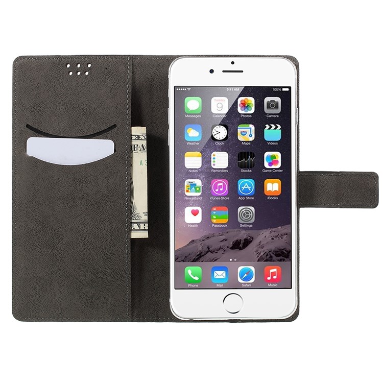 Étui de portefeuille en cuir PU pour iPhone 8/7 / 6s / 6 et autre smartphone entre 4,7-5 pouces-6