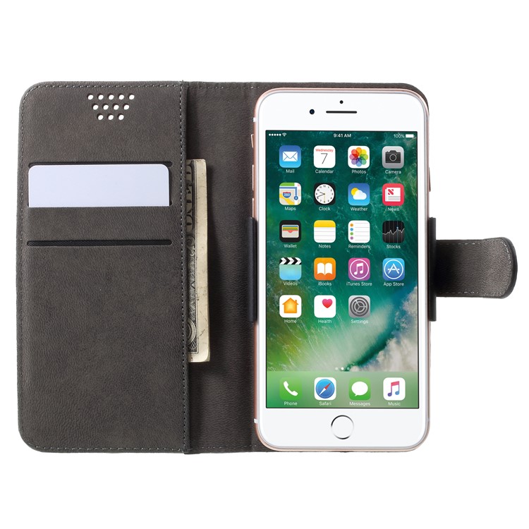 Universal Wallet Leather Mobile Phone Case for Samsung Galaxy J3 (2017)/LG K8 (2017) etc 5.0 inch Smartphone-3