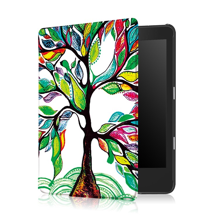 Pattern Printing Smart Leather Case for Tolino EPOS E-Reader 7.8-inch - Colorized Tree-4