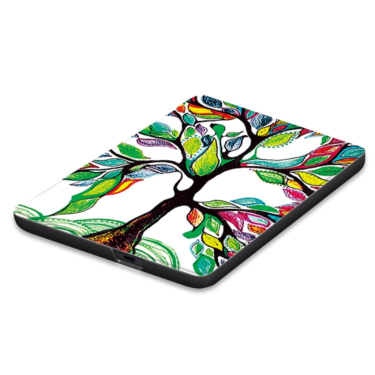 Pattern Printing Smart Leather Case for Tolino EPOS E-Reader 7.8-inch - Colorized Tree-5