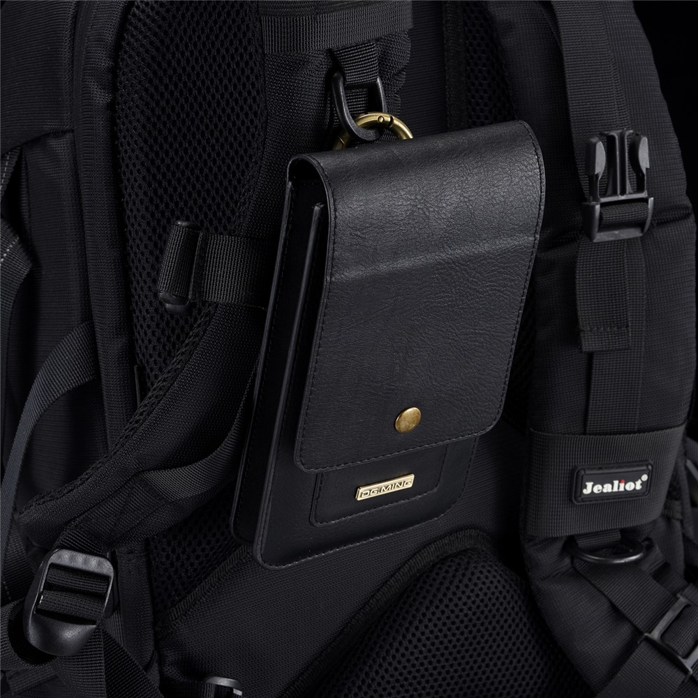 DG. MING Divida Bolsa De Telefone De Couro Slot Para Cartão Múltiplas Cinto Cintura Bolsa Cintura - Tamanho: S, Preto-1