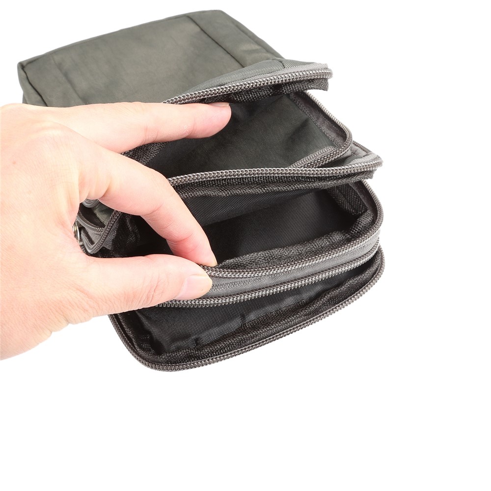 Bolso Al Aire Libre Del Artilugio De La Utilidad Del Paquete De La Cintura De La Bolsa De Molle De 7 Pulgadas Con La Funda Del Teléfono Celular - Gris-10