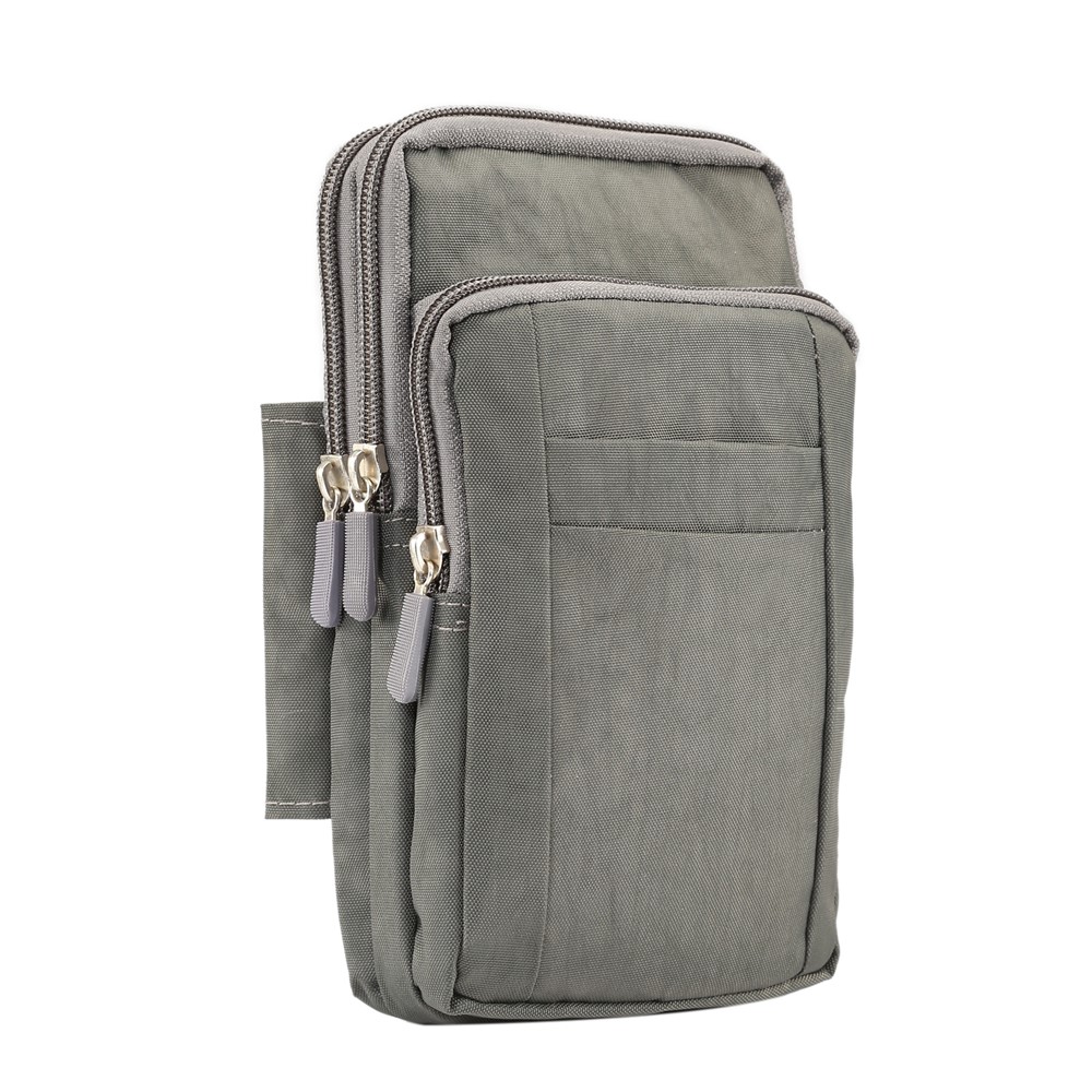 Bolso Al Aire Libre Del Artilugio De La Utilidad Del Paquete De La Cintura De La Bolsa De Molle De 7 Pulgadas Con La Funda Del Teléfono Celular - Gris-2