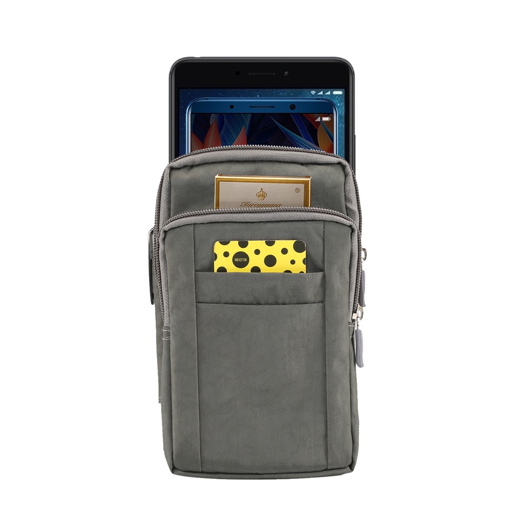 Bolso Al Aire Libre Del Artilugio De La Utilidad Del Paquete De La Cintura De La Bolsa De Molle De 7 Pulgadas Con La Funda Del Teléfono Celular - Gris-4
