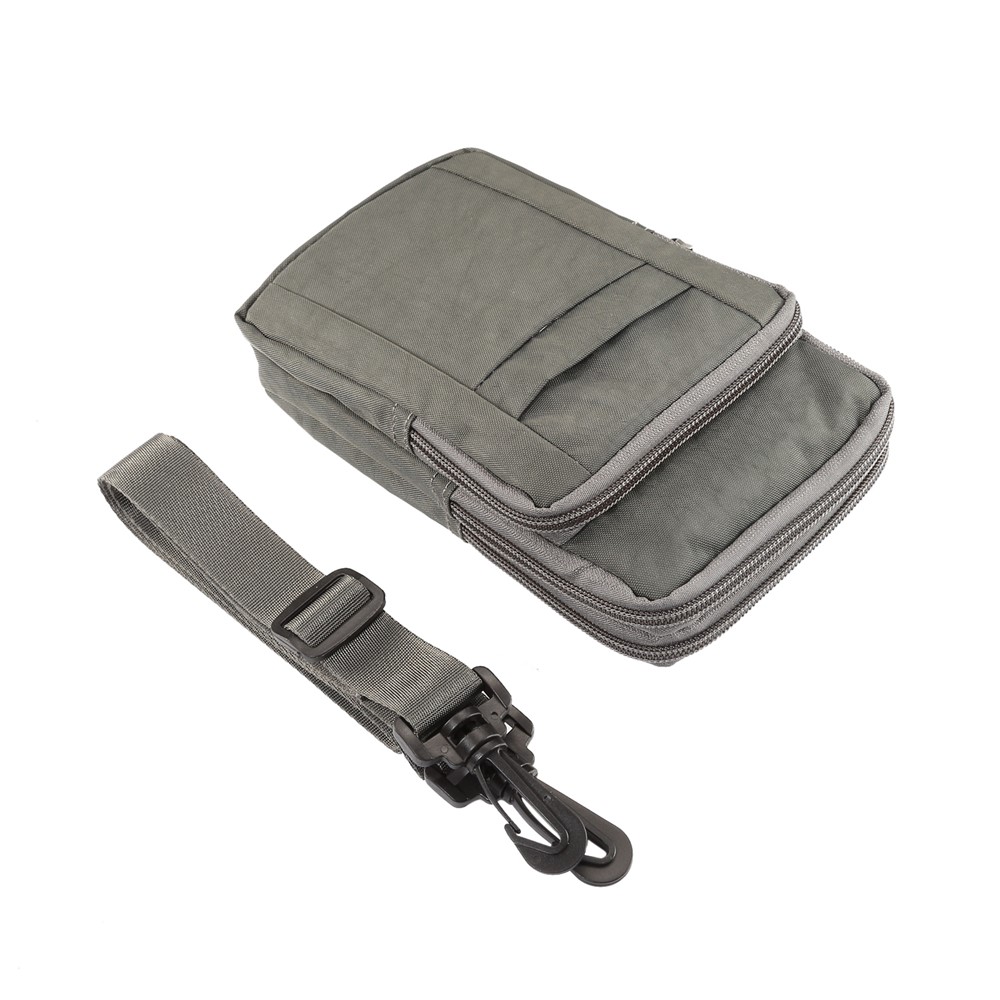 Bolso Al Aire Libre Del Artilugio De La Utilidad Del Paquete De La Cintura De La Bolsa De Molle De 7 Pulgadas Con La Funda Del Teléfono Celular - Gris-5