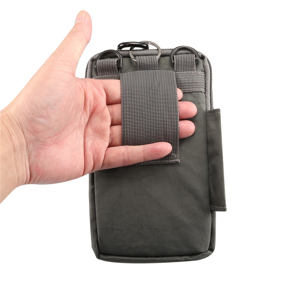 Bolso Al Aire Libre Del Artilugio De La Utilidad Del Paquete De La Cintura De La Bolsa De Molle De 7 Pulgadas Con La Funda Del Teléfono Celular - Gris-9