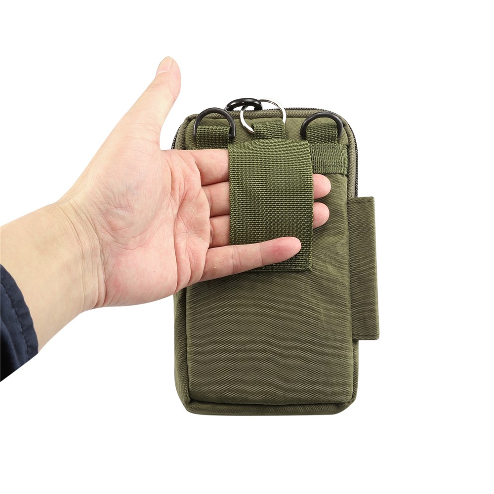 7 Inch Outdoor Tactical Molle Pouch Waist Pack Utility Gadget Bag with Mobile Phone Holster - Green-10