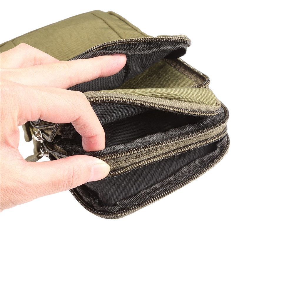 7 Inch Outdoor Tactical Molle Pouch Waist Pack Utility Gadget Bag with Mobile Phone Holster - Green-11