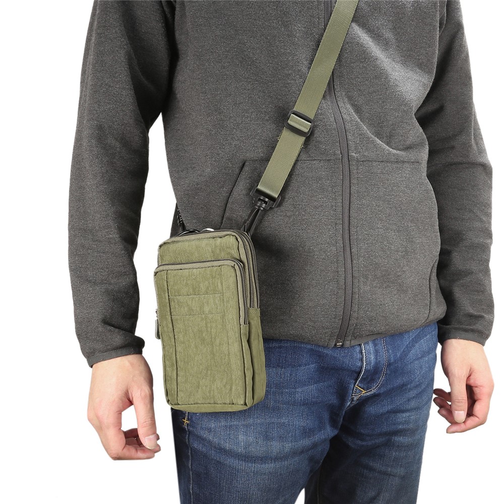 7 Inch Outdoor Tactical Molle Pouch Waist Pack Utility Gadget Bag with Mobile Phone Holster - Green-12