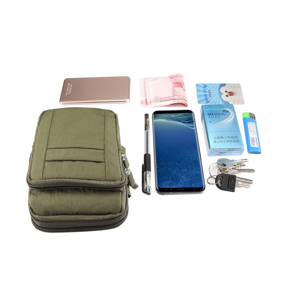 7 Inch Outdoor Tactical Molle Pouch Waist Pack Utility Gadget Bag with Mobile Phone Holster - Green-8