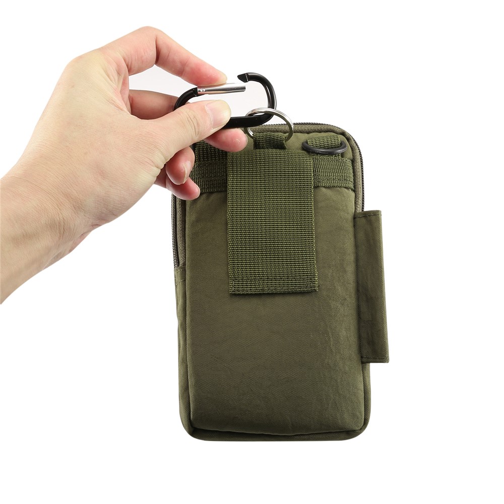 7 Inch Outdoor Tactical Molle Pouch Waist Pack Utility Gadget Bag with Mobile Phone Holster - Green-9